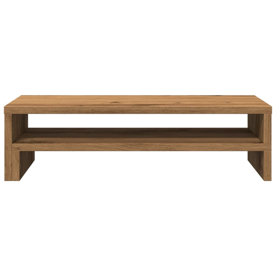 Monitorstandaard 54x22x15 cm bewerkt hout artisanaal eikenkleur