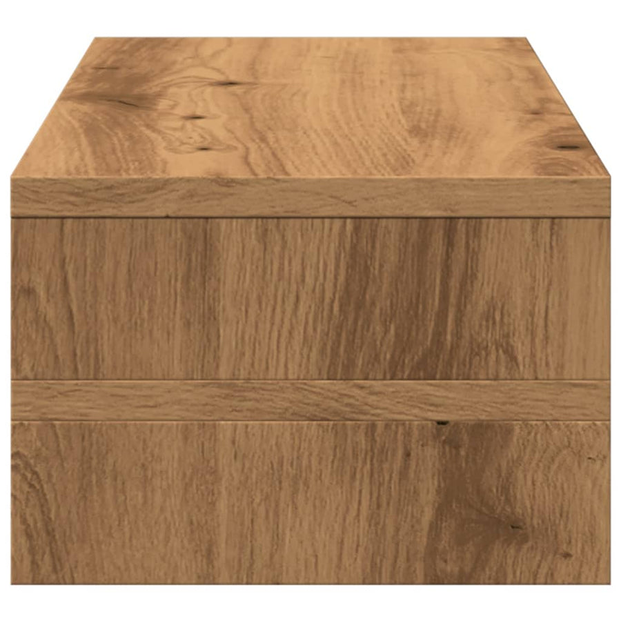 Monitorstandaard 54x22x15 cm bewerkt hout artisanaal eikenkleur