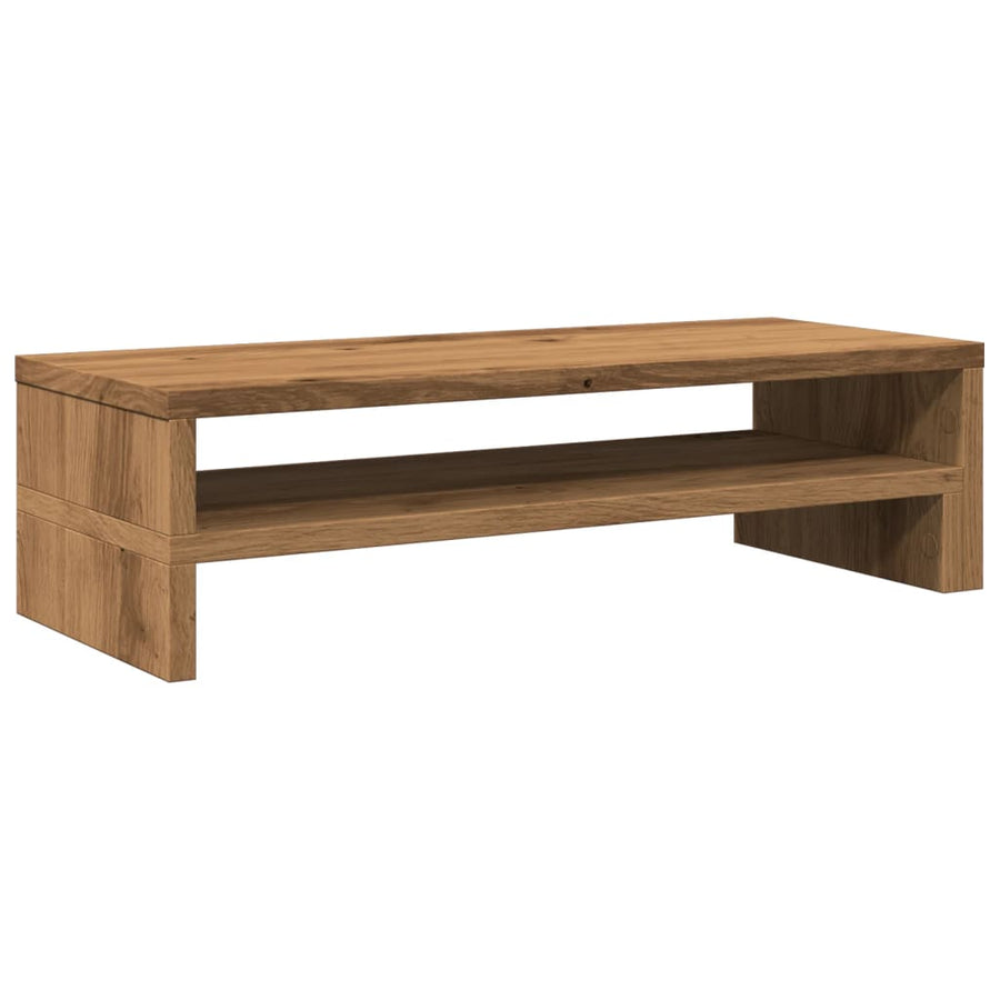 Monitorstandaard 54x22x15 cm bewerkt hout artisanaal eikenkleur
