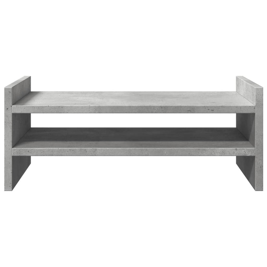 Monitorstandaard 50x27x20 cm bewerkt hout betongrijs