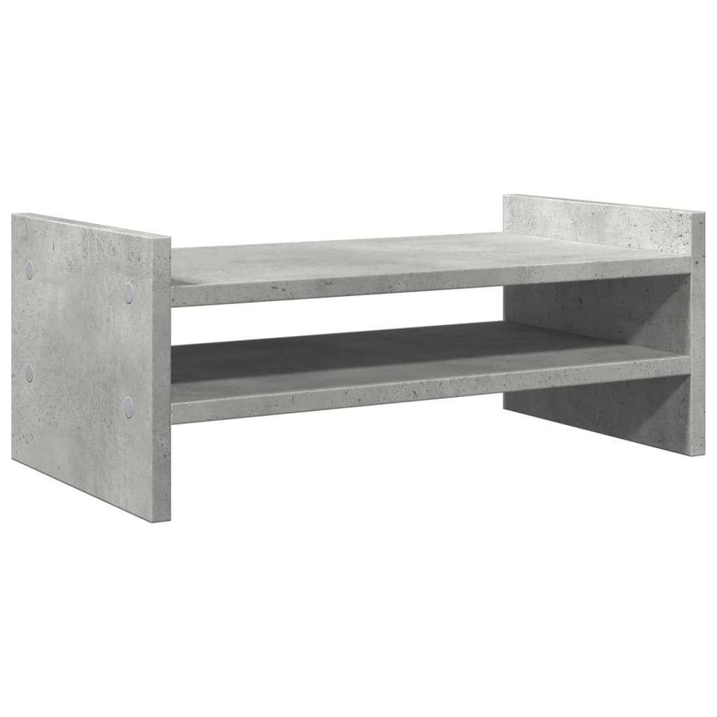Monitorstandaard 50x27x20 cm bewerkt hout betongrijs