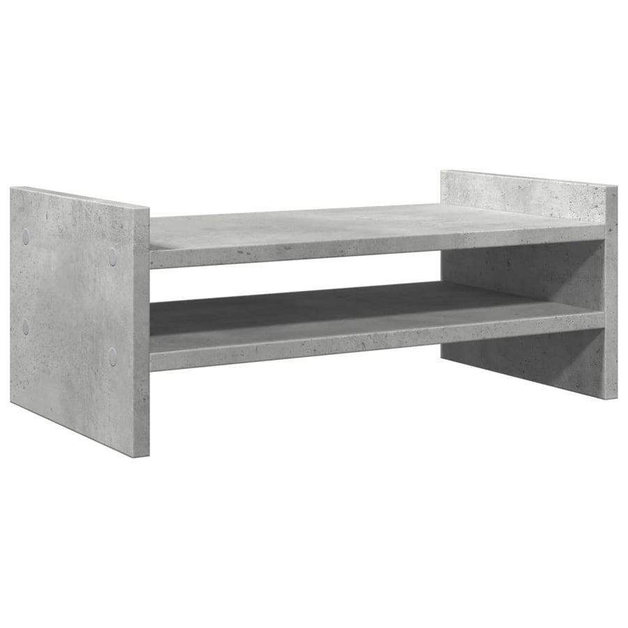 Monitorstandaard 50x27x20 cm bewerkt hout betongrijs