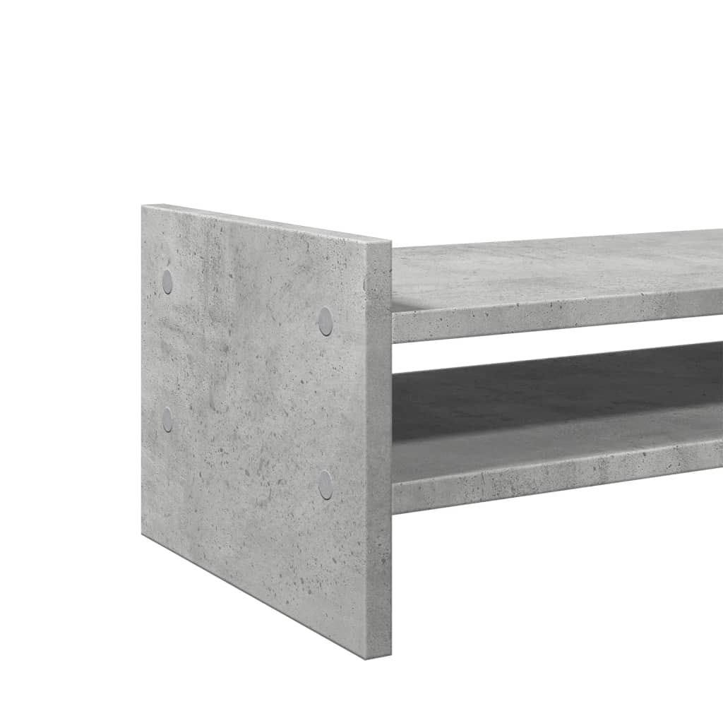 Monitorstandaard 50x27x20 cm bewerkt hout betongrijs
