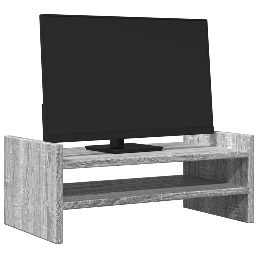 Monitorstandaard 50x27x20 cm bewerkt hout grijs sonoma eiken