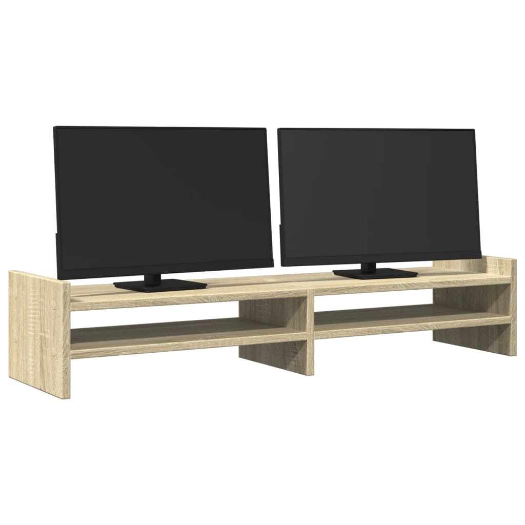 Monitorstandaard 100x27x20 cm bewerkt hout sonoma eikenkleurig