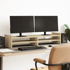 Monitorstandaard 100x27x20 cm bewerkt hout sonoma eikenkleurig