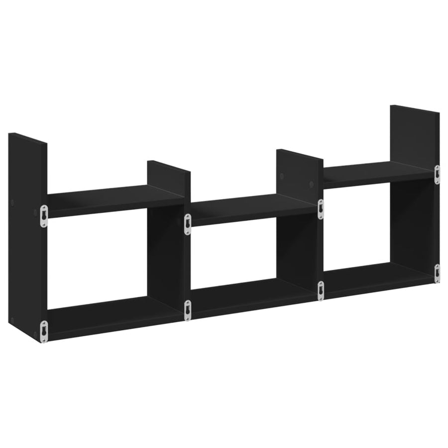Wandkast 100x18x40 cm bewerkt hout zwart