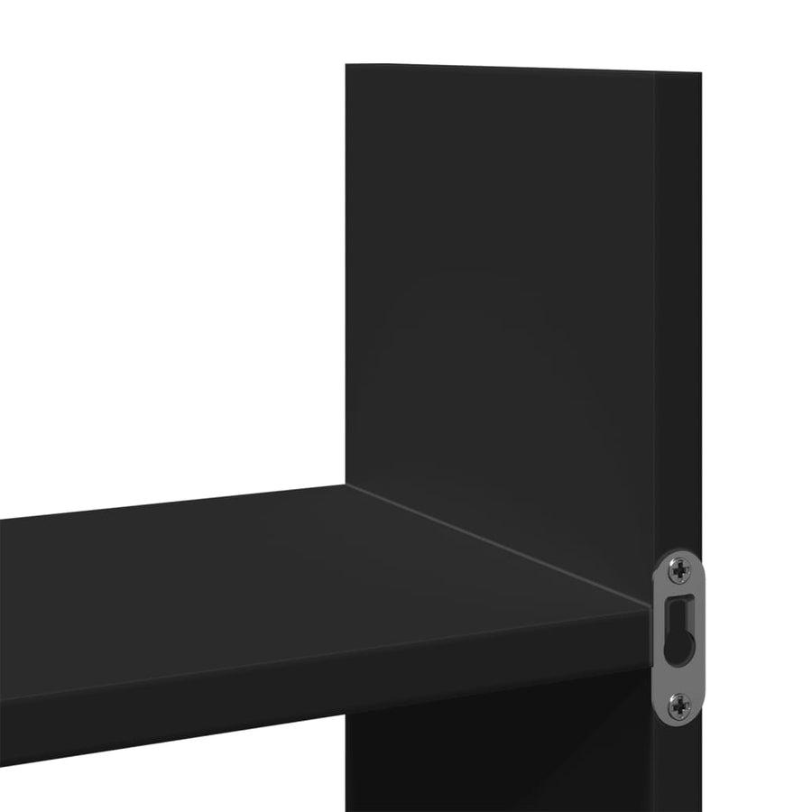 Wandkast 100x18x40 cm bewerkt hout zwart
