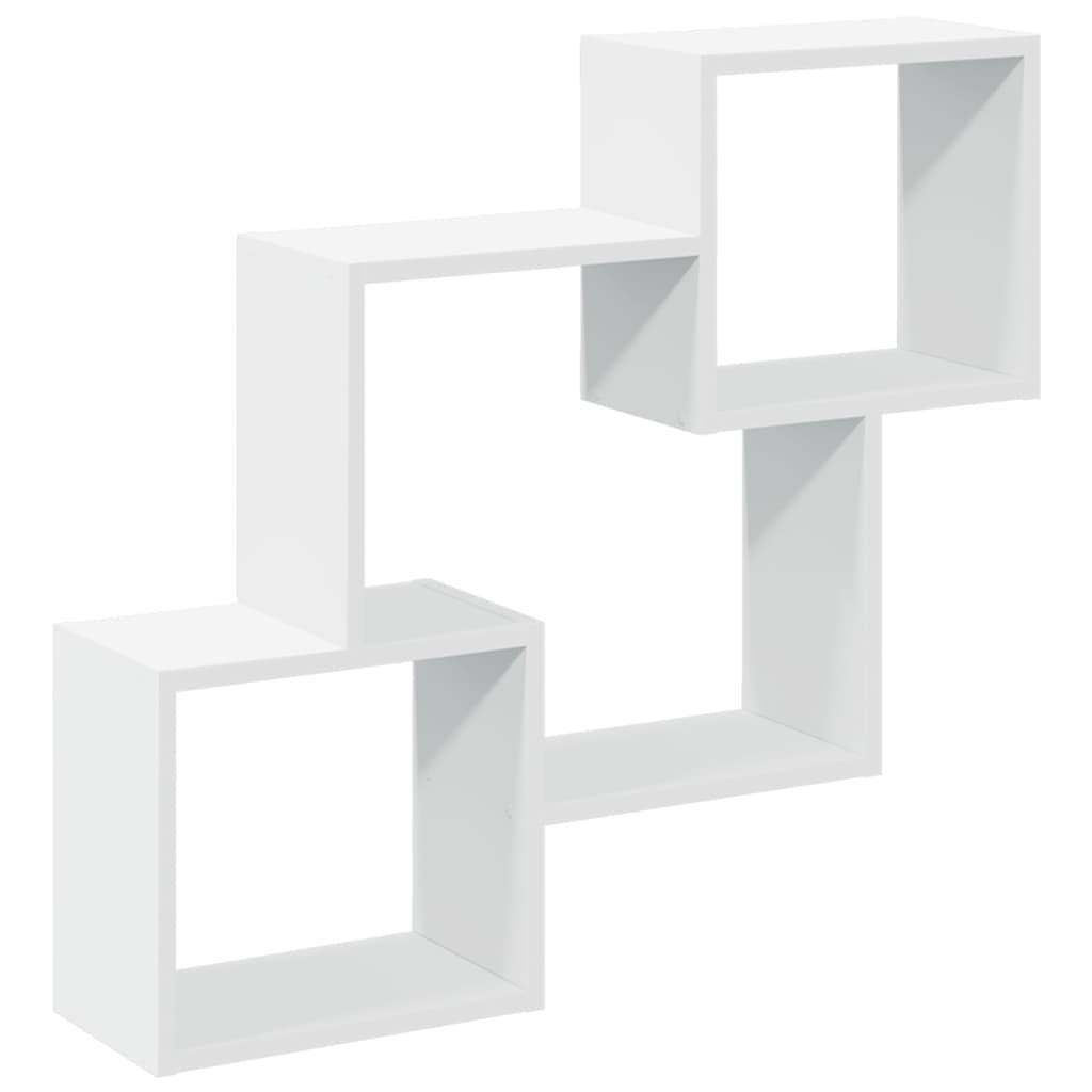 Wandkast 78x18x71 cm bewerkt hout wit