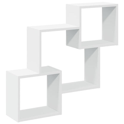 Wandkast 78x18x71 cm bewerkt hout wit