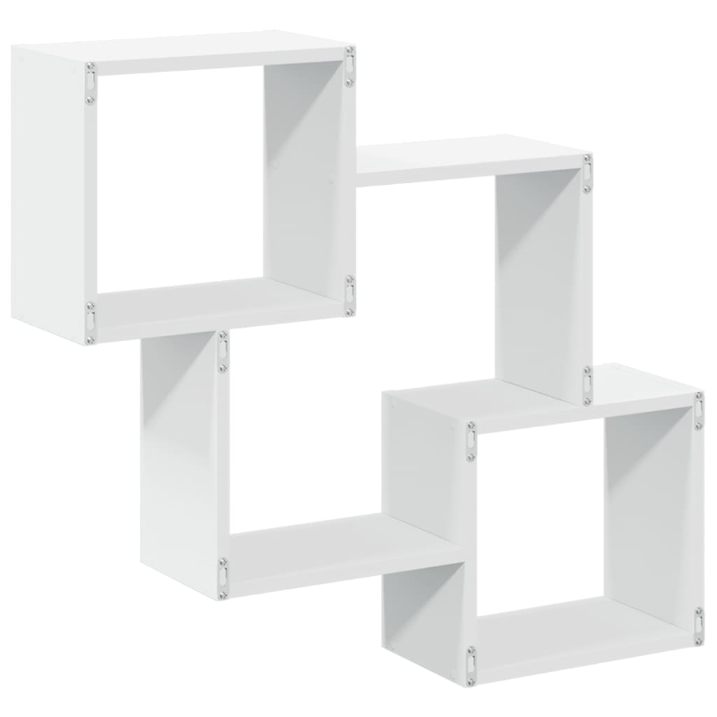 Wandkast 78x18x71 cm bewerkt hout wit