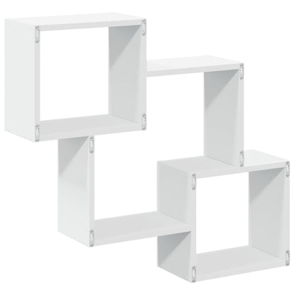 Wandkast 78x18x71 cm bewerkt hout wit
