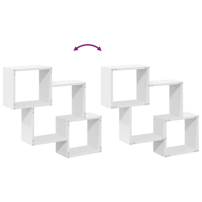 Wandkast 78x18x71 cm bewerkt hout wit