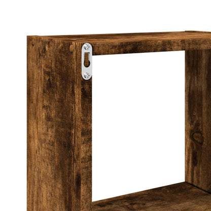 Wandkast 78x18x71 cm bewerkt hout gerookt eikenkleurig