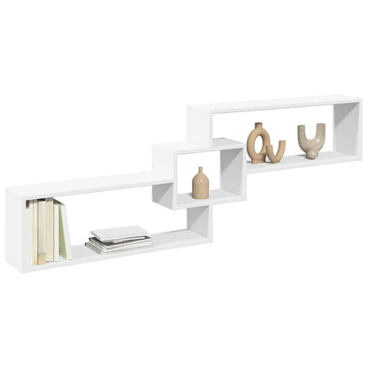 Wandkast 158x18x53 cm bewerkt hout wit