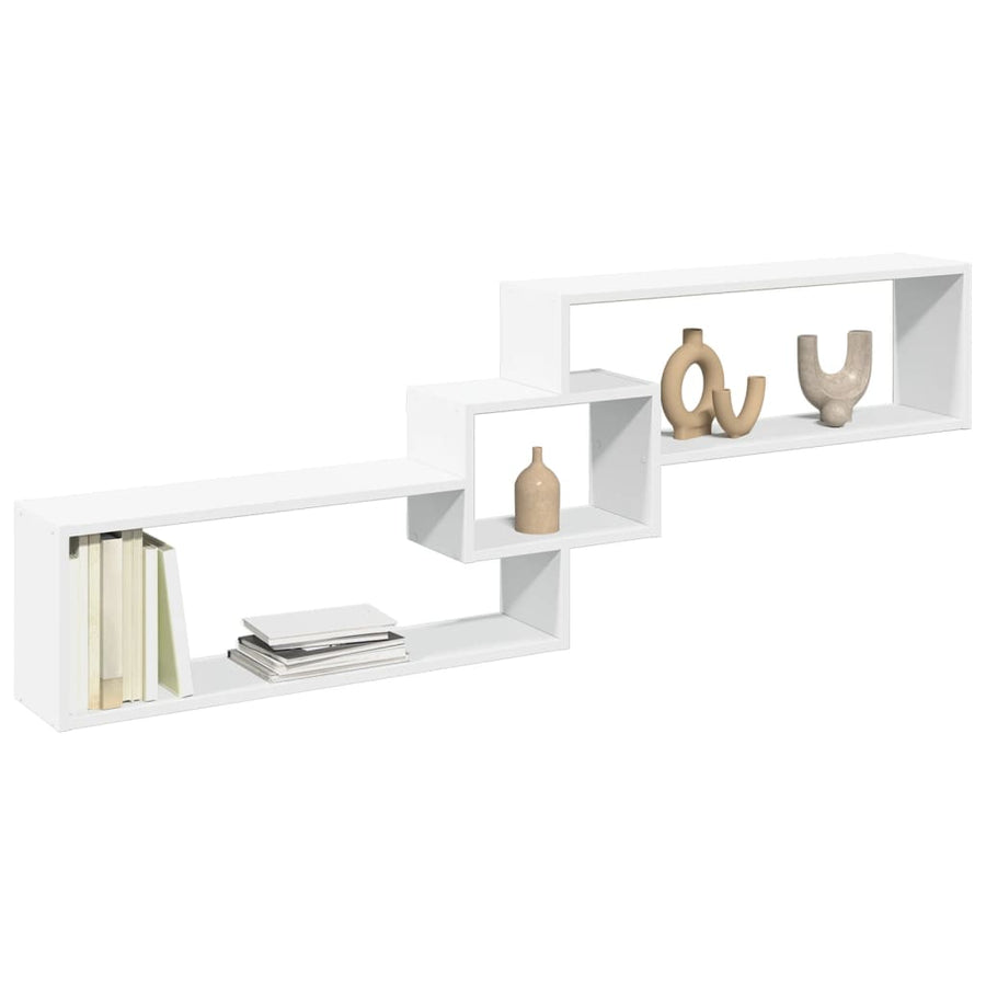 Wandkast 158x18x53 cm bewerkt hout wit