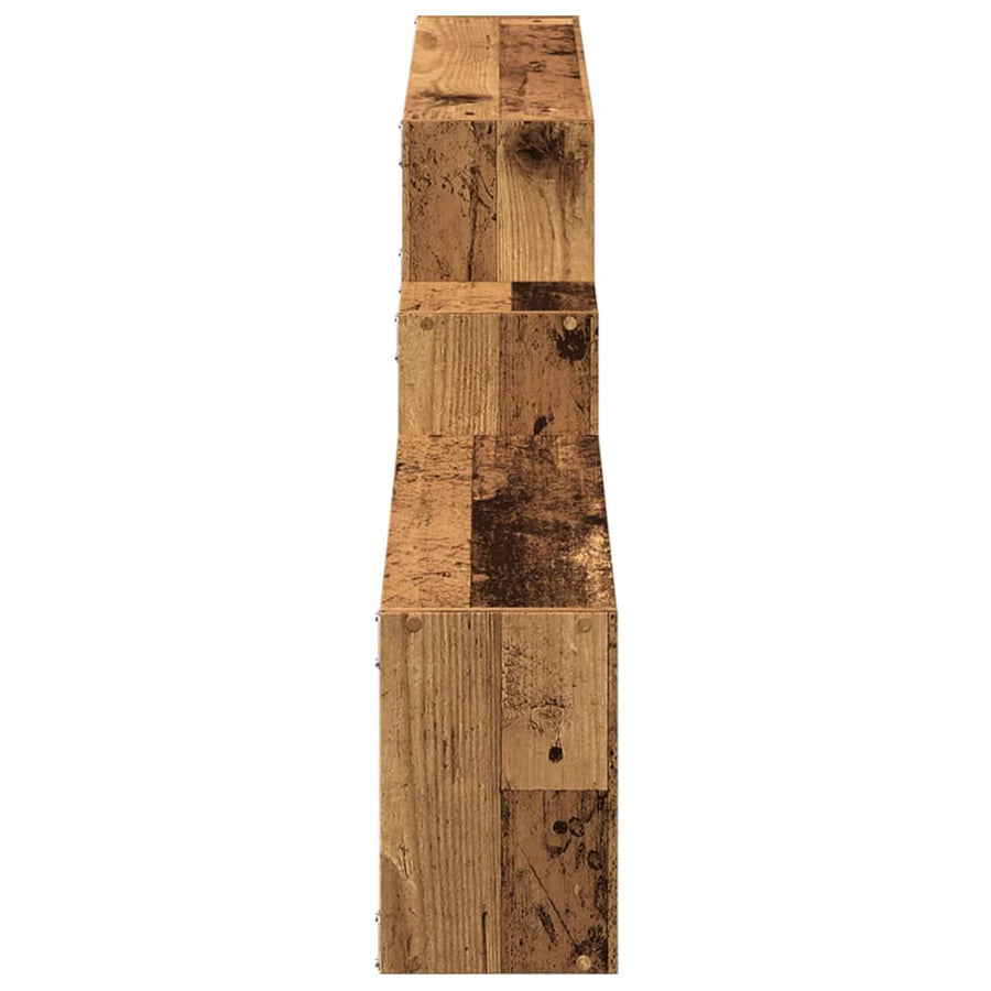 Wandkast 158x18x53 cm bewerkt hout oud houtkleurig