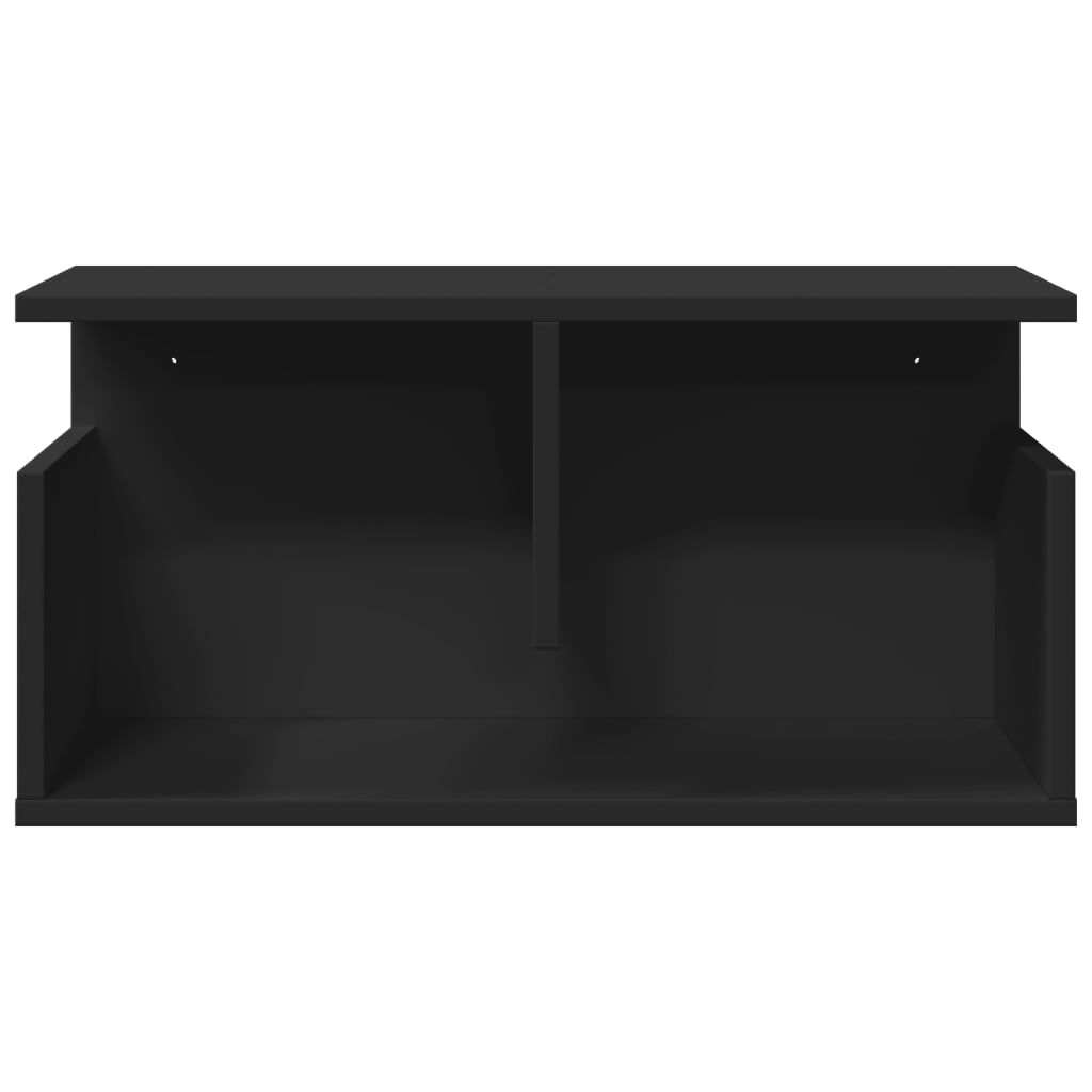 Wandkast 60x20x30 cm bewerkt hout zwart