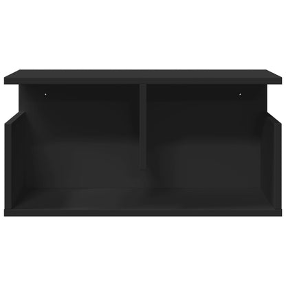 Wandkast 60x20x30 cm bewerkt hout zwart