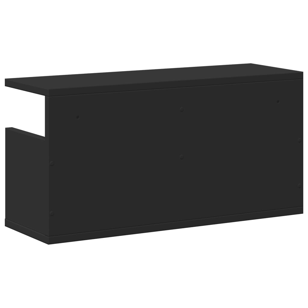 Wandkast 60x20x30 cm bewerkt hout zwart