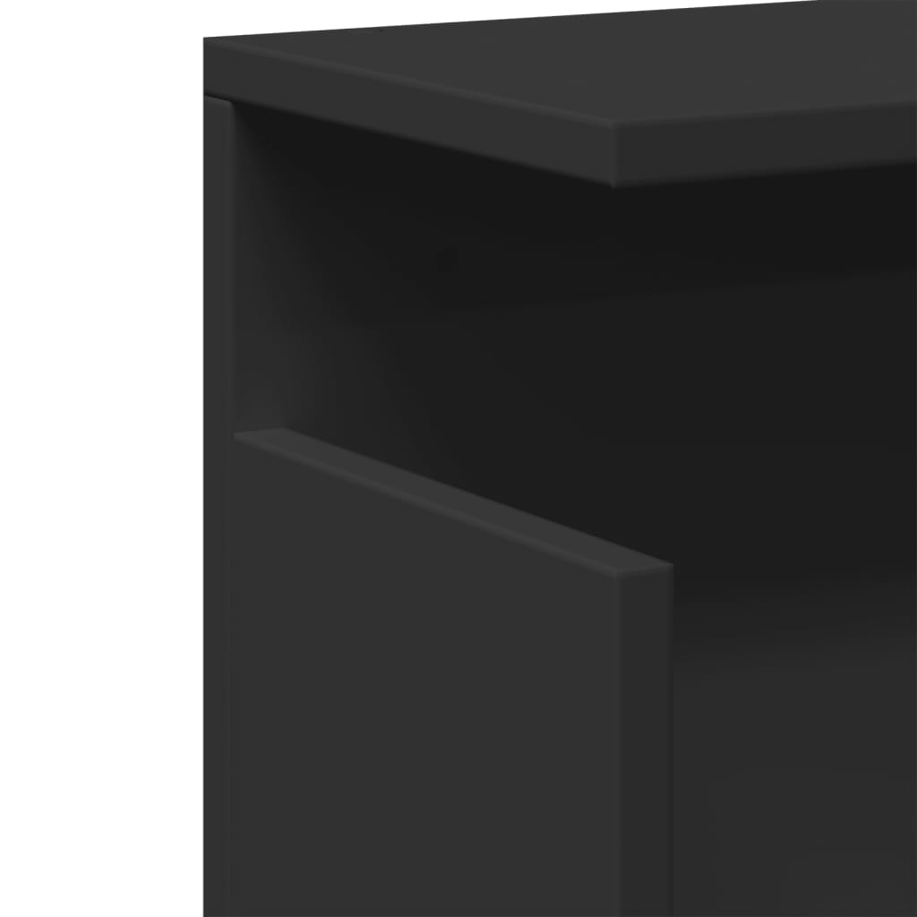 Wandkast 60x20x30 cm bewerkt hout zwart