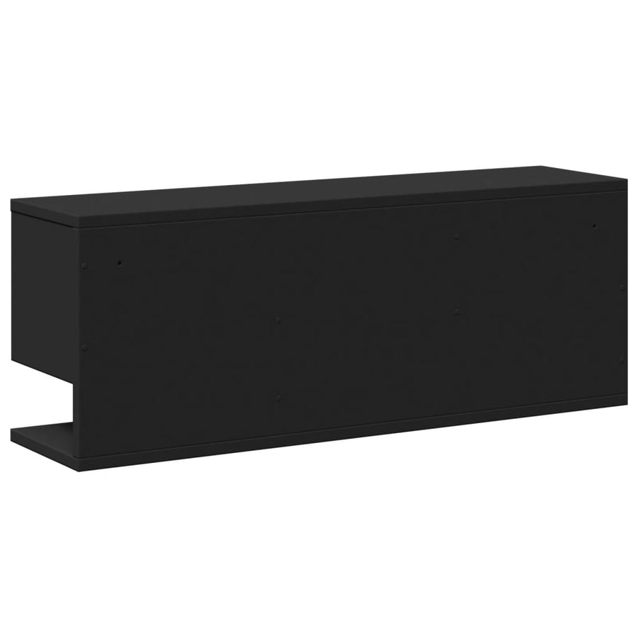 Wandkast 80x20x30 cm bewerkt hout zwart