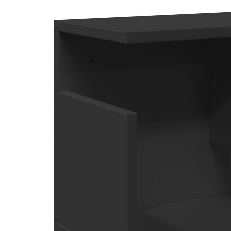 Wandkast 80x20x30 cm bewerkt hout zwart