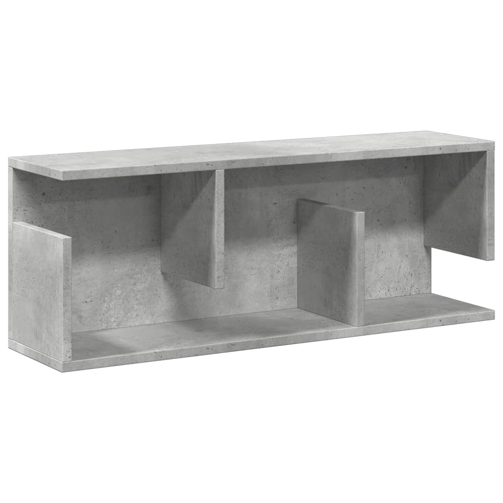Wandkast 80x20x30 cm bewerkt hout betongrijs