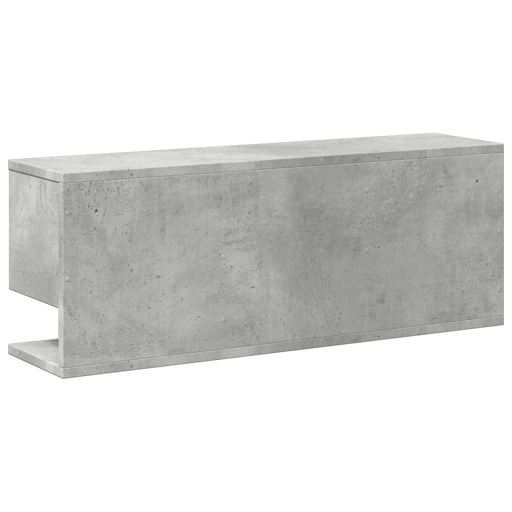 Wandkast 80x20x30 cm bewerkt hout betongrijs