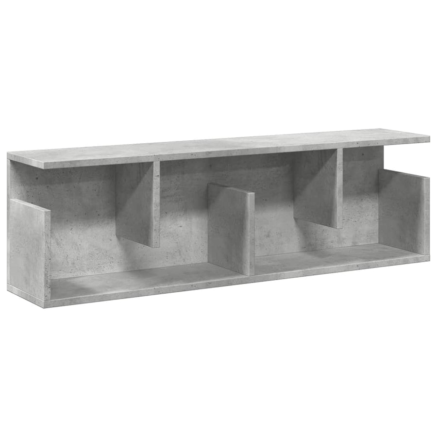 Wandkast 100x20x30 cm bewerkt hout betongrijs