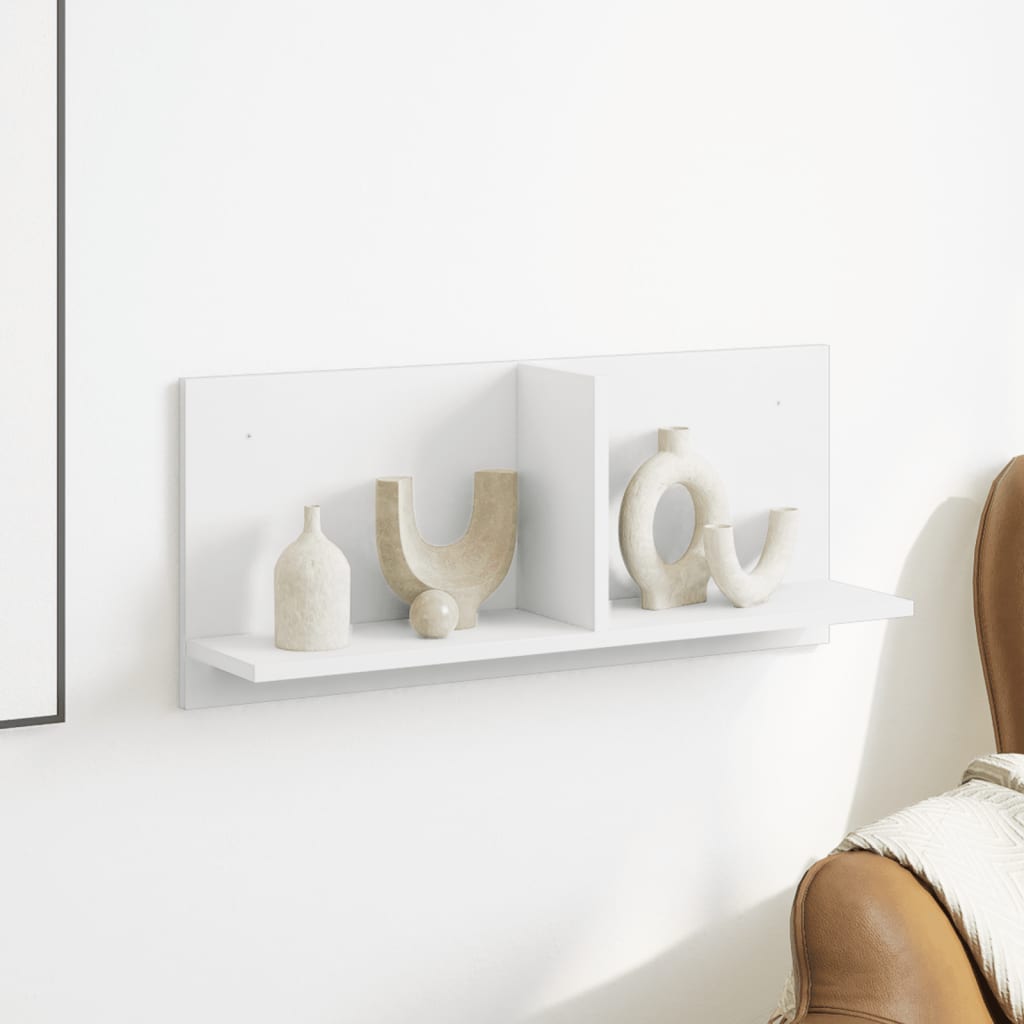 Wandkast 70x16,5x30 cm bewerkt hout wit
