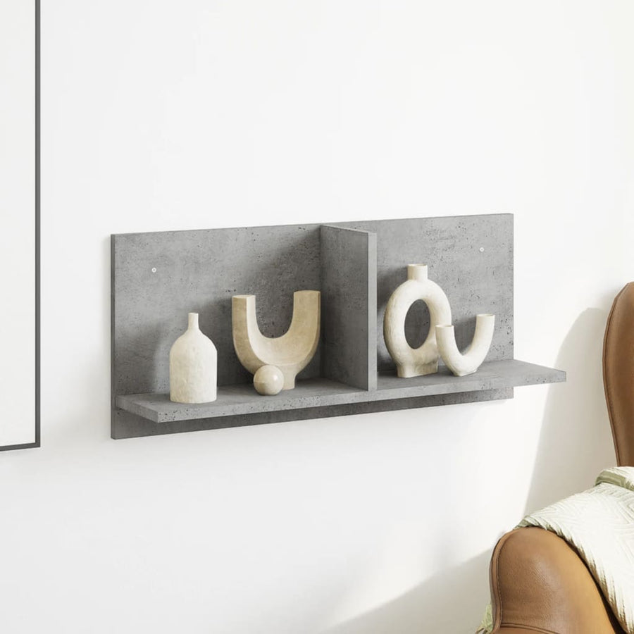 Wandkast 70x16,5x30 cm bewerkt hout betongrijs