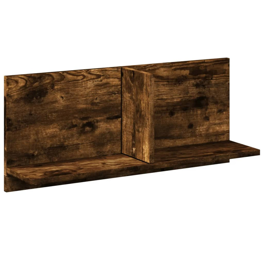 Wandkast 70x16,5x30 cm bewerkt hout gerookt eikenkleurig