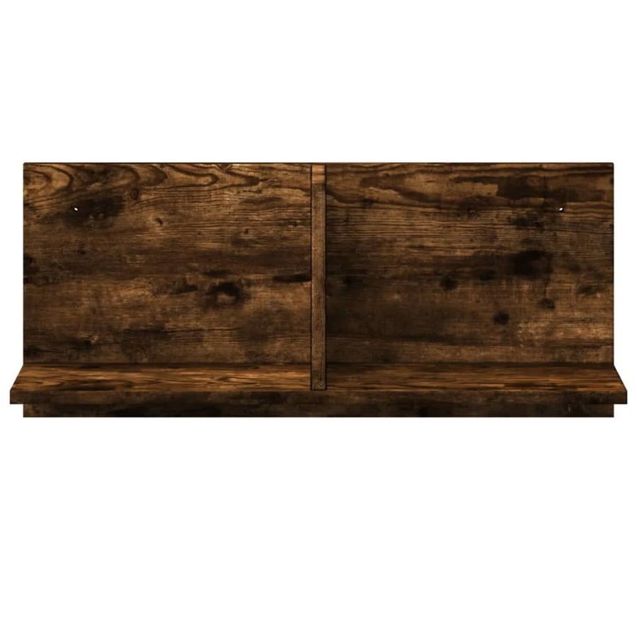 Wandkast 70x16,5x30 cm bewerkt hout gerookt eikenkleurig