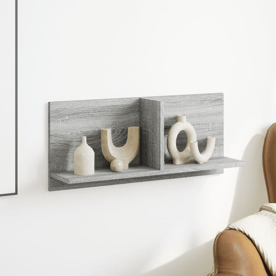 Wandkast 70x16,5x30 cm bewerkt hout grijs sonoma eiken