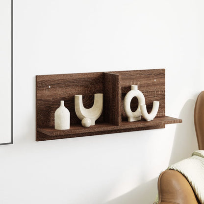 Wandkast 70x16,5x30 cm bewerkt hout bruin eikenkleur