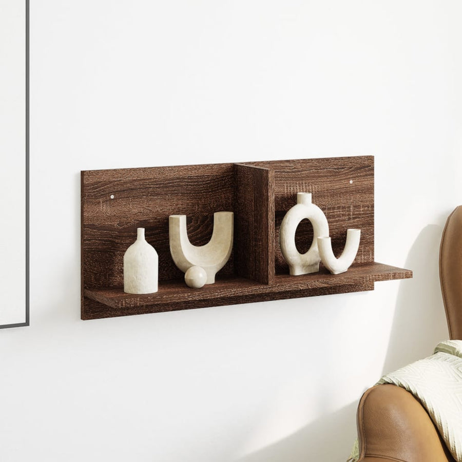 Wandkast 70x16,5x30 cm bewerkt hout bruin eikenkleur