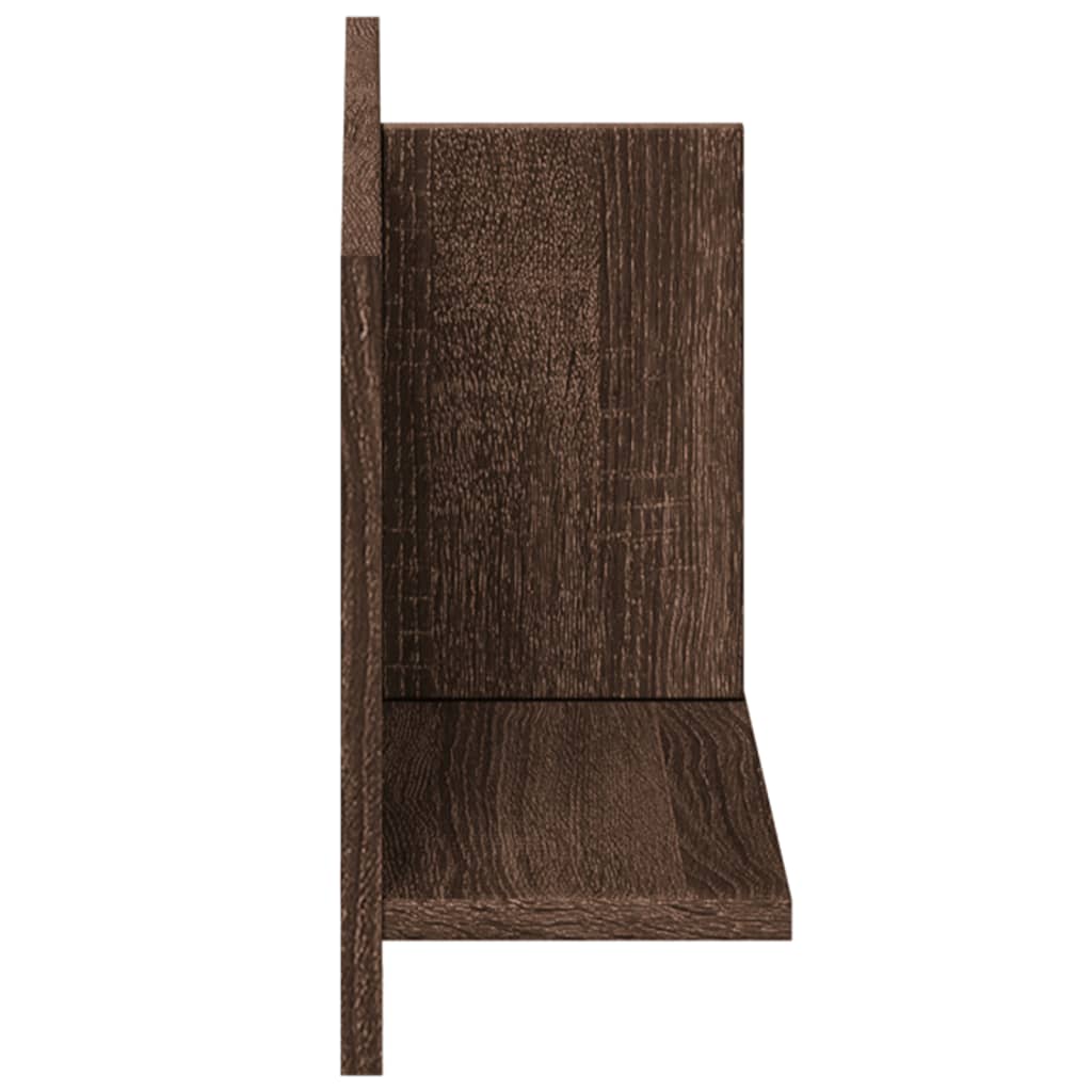 Wandkast 70x16,5x30 cm bewerkt hout bruin eikenkleur