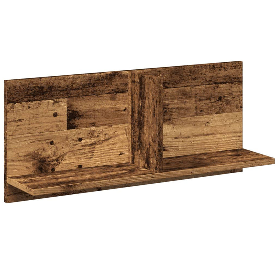 Wandkast 70x16,5x30 cm bewerkt hout oud houtkleurig