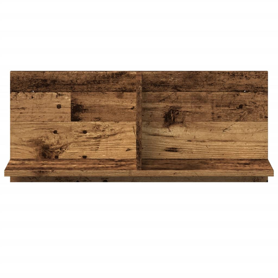 Wandkast 70x16,5x30 cm bewerkt hout oud houtkleurig