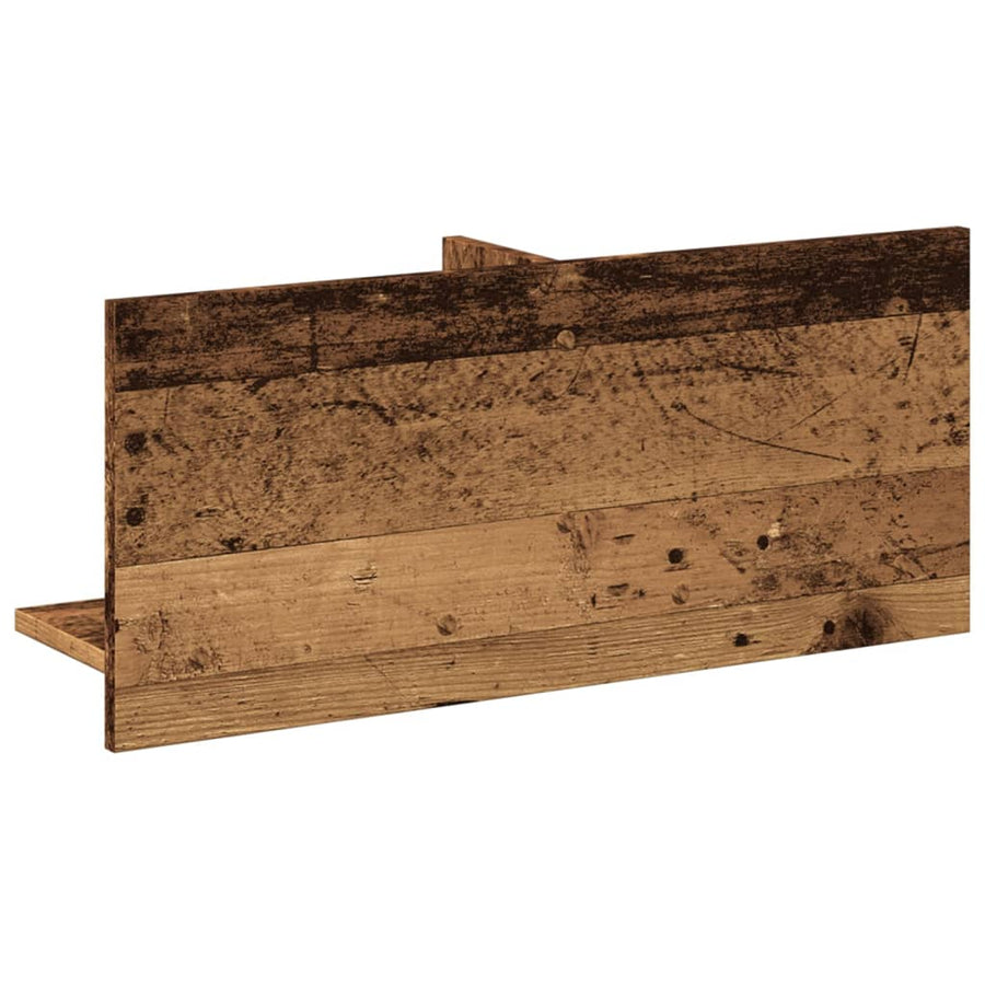 Wandkast 70x16,5x30 cm bewerkt hout oud houtkleurig