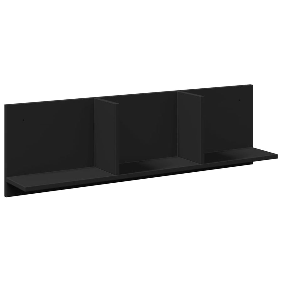 Wandkast 100x16,5x30 cm bewerkt hout zwart