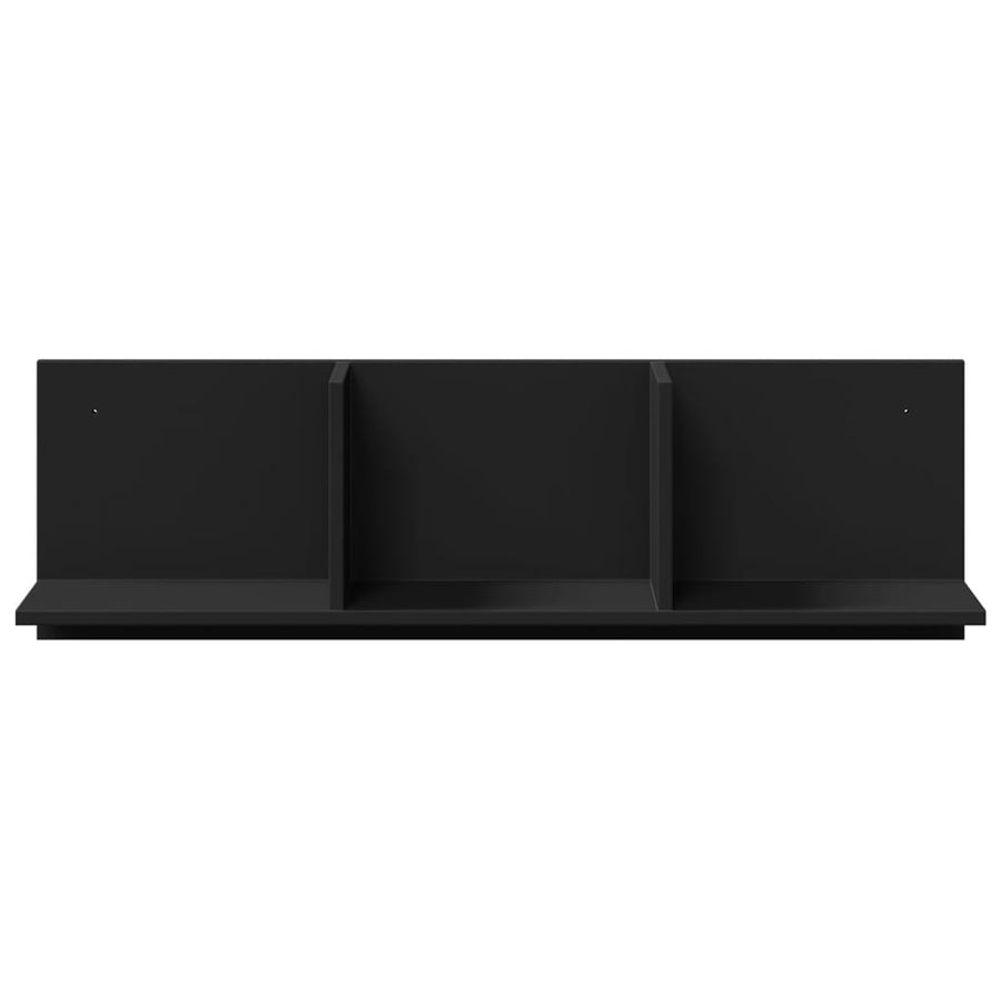 Wandkast 100x16,5x30 cm bewerkt hout zwart