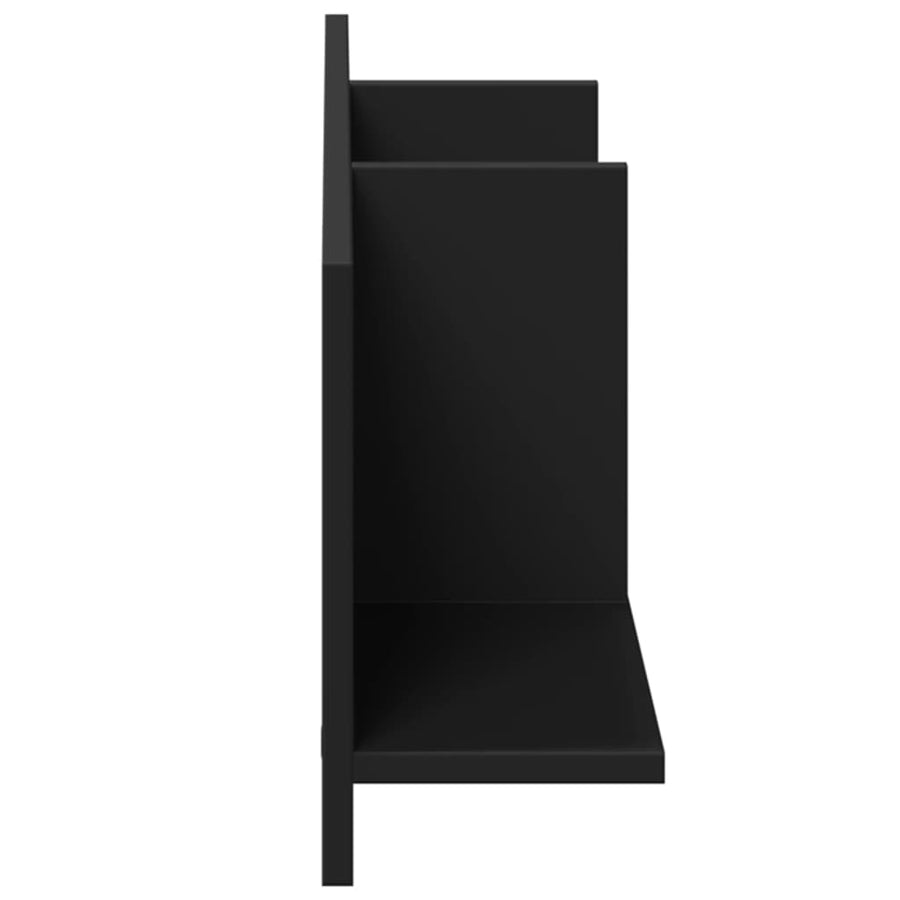 Wandkast 100x16,5x30 cm bewerkt hout zwart