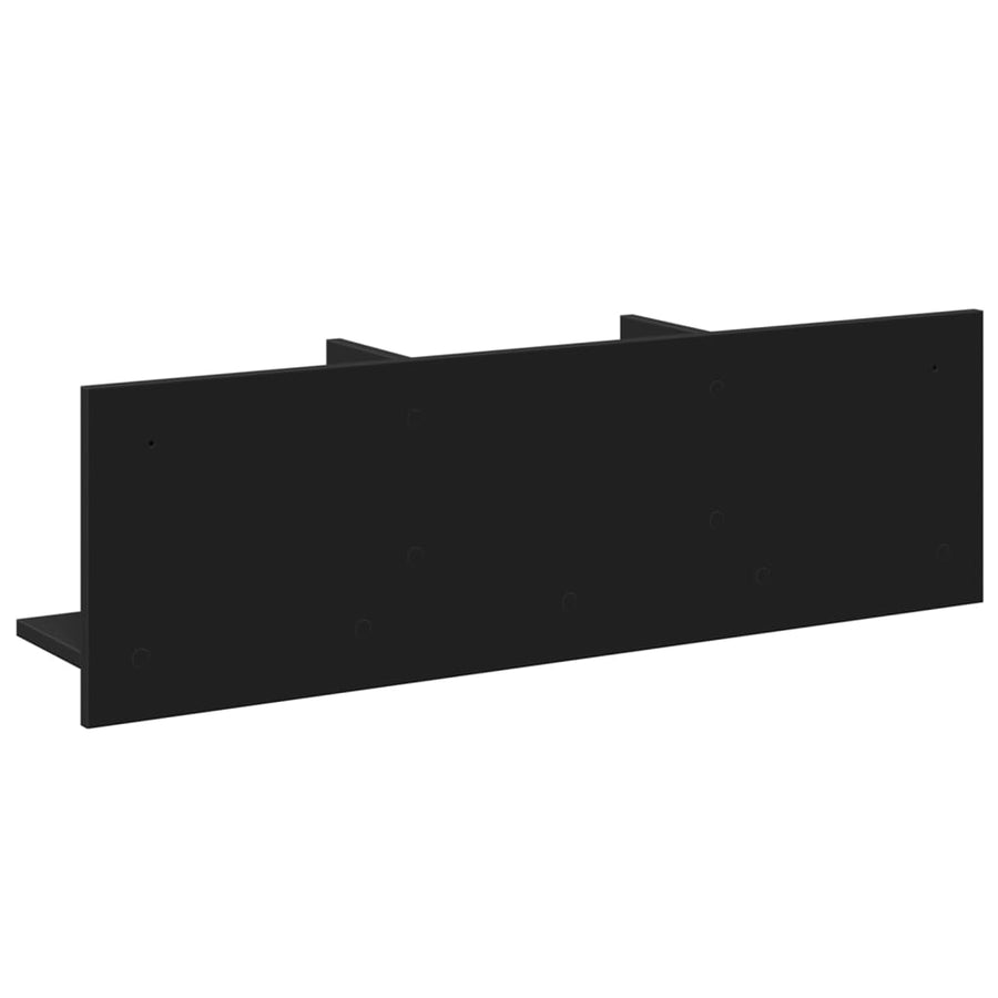 Wandkast 100x16,5x30 cm bewerkt hout zwart