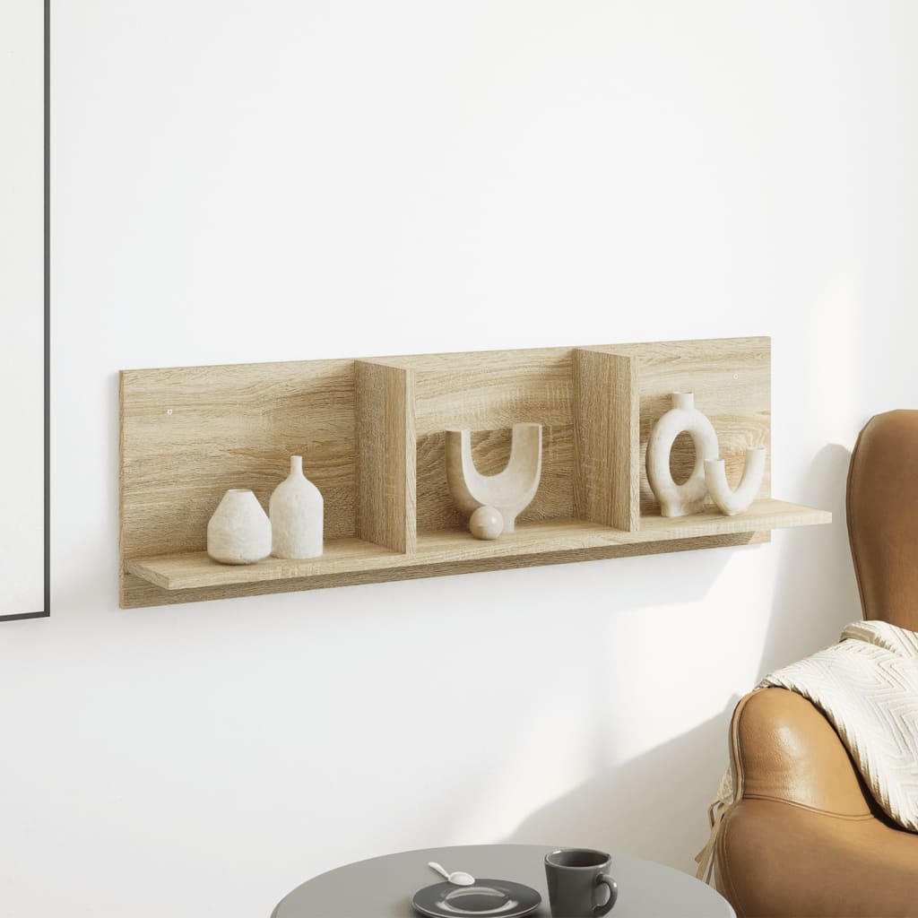 Wandkast 100x16,5x30 cm bewerkt hout sonoma eikenkleurig
