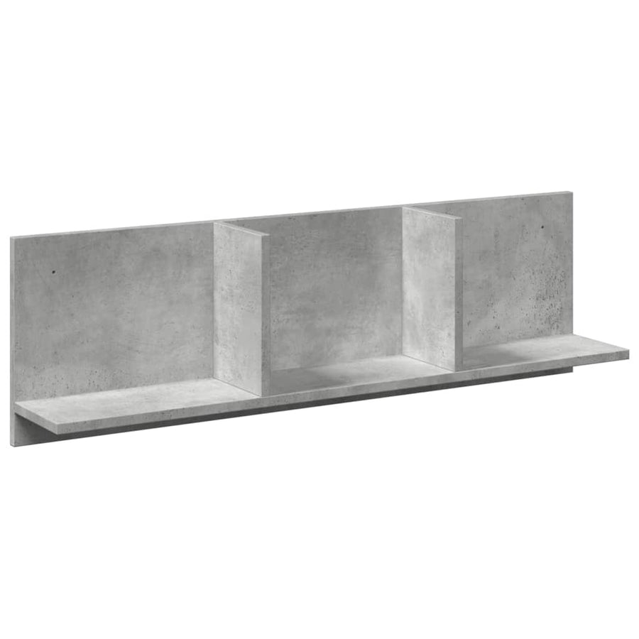 Wandkast 100x16,5x30 cm bewerkt hout betongrijs