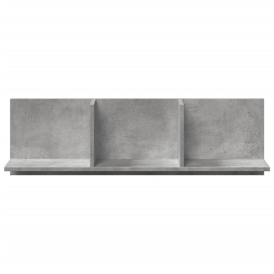 Wandkast 100x16,5x30 cm bewerkt hout betongrijs
