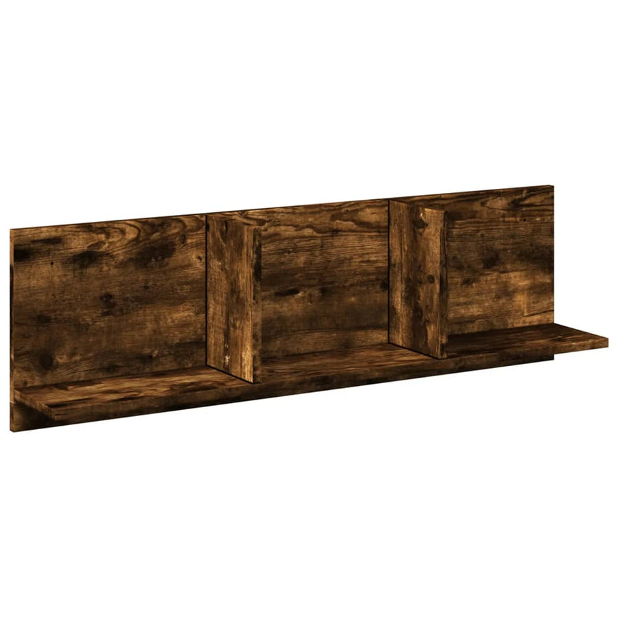 Wandkast 100x16,5x30 cm bewerkt hout gerookt eikenkleurig