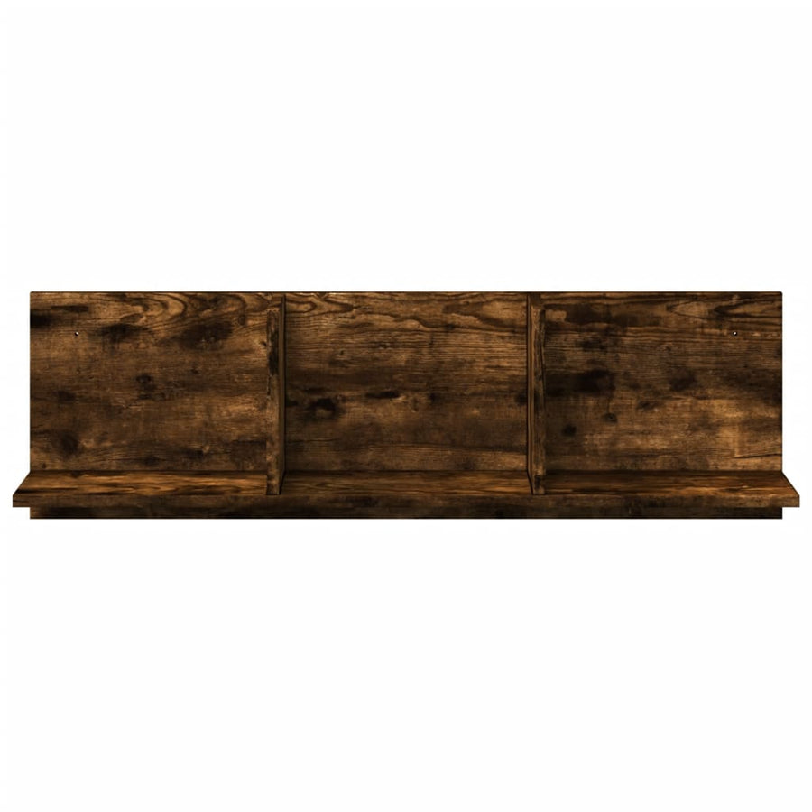Wandkast 100x16,5x30 cm bewerkt hout gerookt eikenkleurig